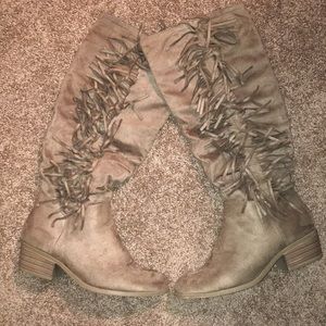 Taupe Faux Suede Boots